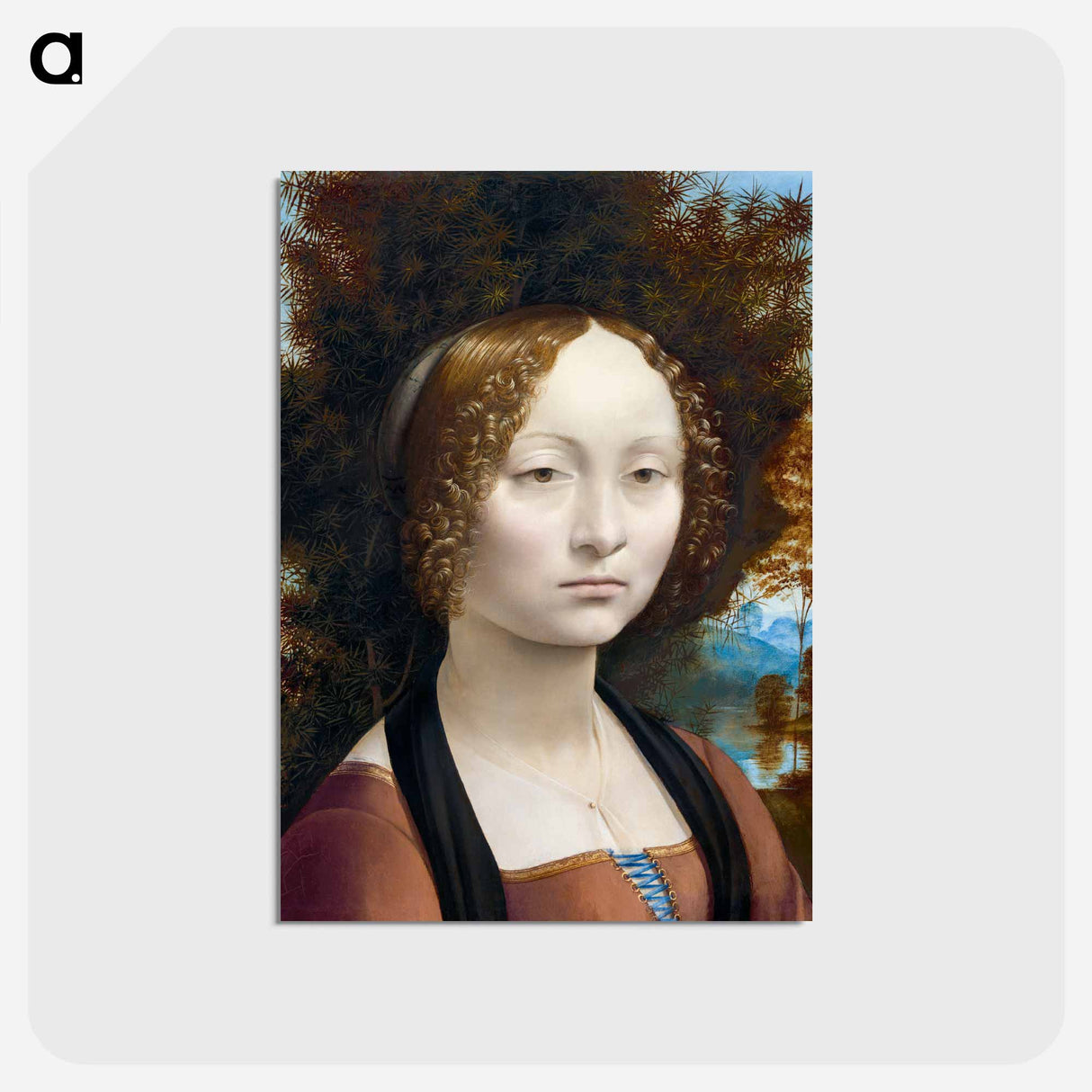 Ginevra de' Benci - レオナルド ダ ヴィンチ Postcard.