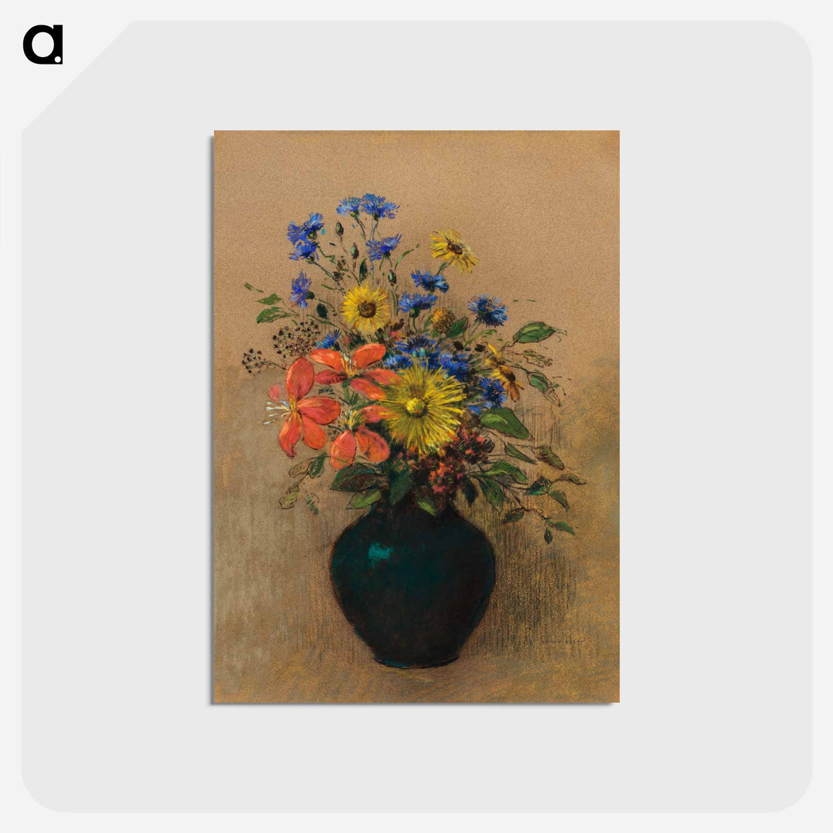アートポストカード-Wildflowers - オディロン ルドン Postcard.