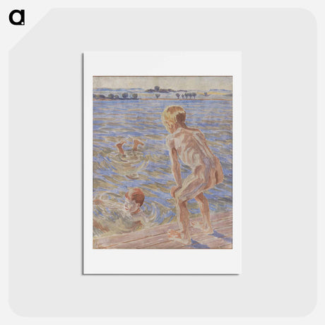 アートポストカード-Bathing Boys, Fåborg Fjord
 - ピーター ハンセン Postcard.