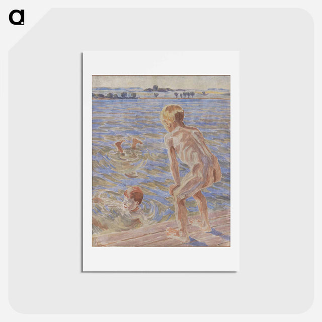 アートポストカード-Bathing Boys, Fåborg Fjord
 - ピーター ハンセン Postcard.