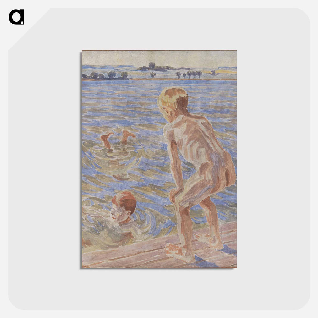 アートポストカード-Bathing Boys, Fåborg Fjord
 - ピーター ハンセン Postcard.