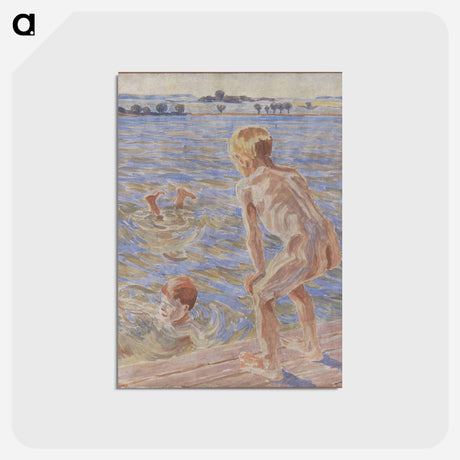 アートポストカード-Bathing Boys, Fåborg Fjord
 - ピーター ハンセン Postcard.