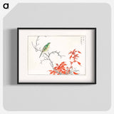 アートポスター-Japanese Yellow Bunting and Chinese Amaranth
 - 鳥類図鑑 Poster.
