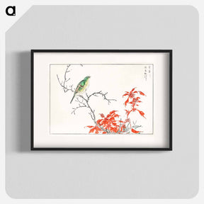 アートポスター-Japanese Yellow Bunting and Chinese Amaranth
 - 鳥類図鑑 Poster.