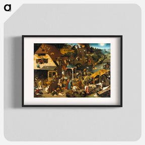 アートポスター-Netherlandish Proverbs - ピーター ブリューゲル Poster.