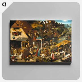 アートパネル-Netherlandish Proverbs - ピーター ブリューゲル Canvas.