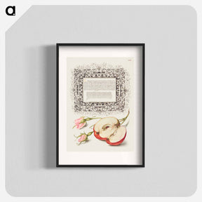 アートポスター-French Rose and Apple from Mira Calligraphiae Monumenta
 - 書道のお手本 Poster.