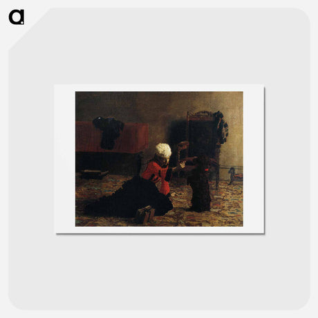 アートポストカード-Elizabeth Crowell with a Dog - トーマス エイキンズ Postcard.