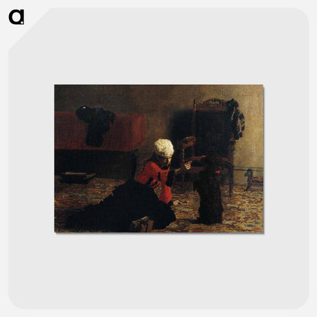 アートポストカード-Elizabeth Crowell with a Dog - トーマス エイキンズ Postcard.