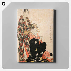 アートパネル-Kabuki Actors Sawamura Sōjūrō III as Nagoya Sanza, and Segawa Kikunojō Iii as the Courtesan Katsuragi - 東洲斎 写楽 Canvas.