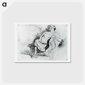 アートポストカード-Seated woman - ウンベルト ボッチョーニ  Postcard.