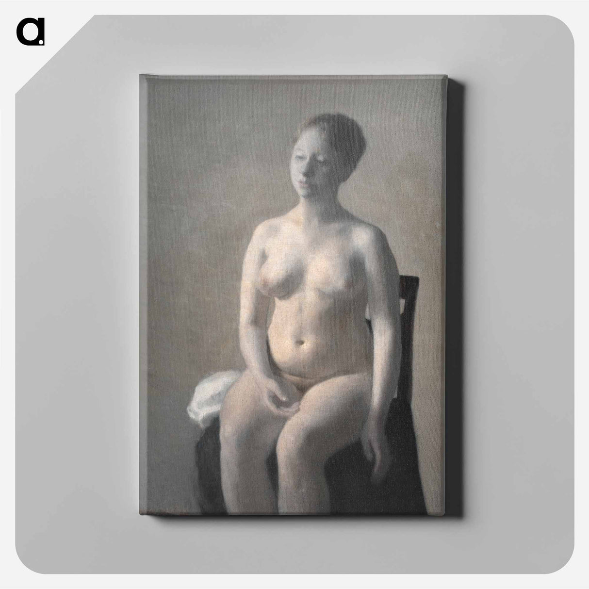 Seated Female Nude - ヴィルヘルム ハンマースホイ Canvas.