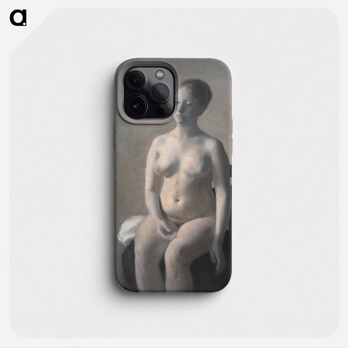 Seated Female Nude - ヴィルヘルム ハンマースホイ Phone Case.