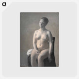 アートポストカード-Seated Female Nude - ヴィルヘルム ハンマースホイ Postcard.