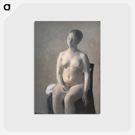 アートポストカード-Seated Female Nude - ヴィルヘルム ハンマースホイ Postcard.