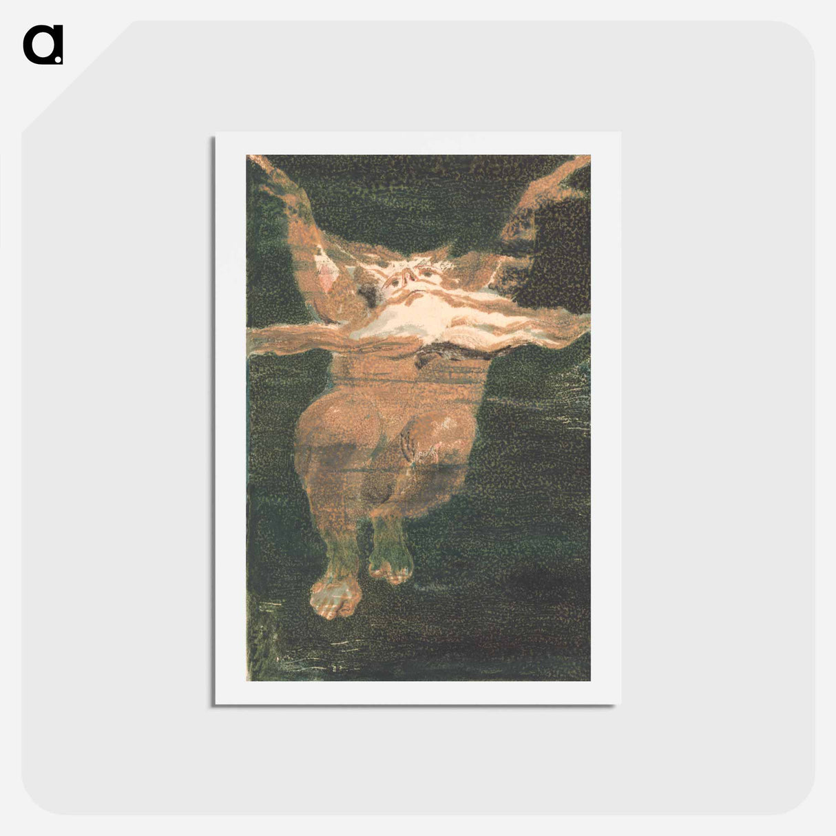 アートポストカード-The First Book of Urizen, Plate 5 - ウィリアム ブレイク Postcard.