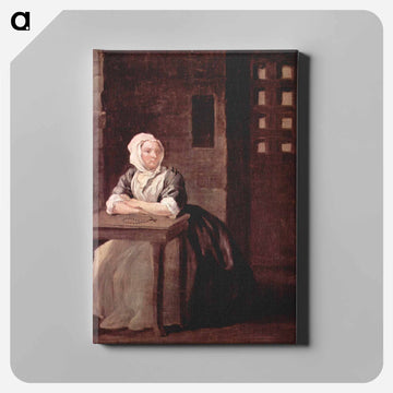 Portrait of Sarah Macholm in Prison - ウィリアム ホガース Canvas.