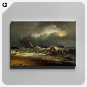 アートパネル-Fishermen Upon a Lee Shore in Squally Weather - ウィリアム ターナー Canvas.