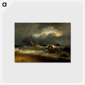 アートポストカード-Fishermen Upon a Lee Shore in Squally Weather - ウィリアム ターナー Postcard.