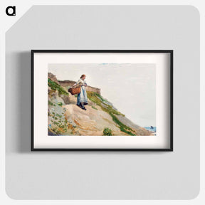 アートポスター-Girl Carrying a Basket - ウィンスロー ホーマー Poster.