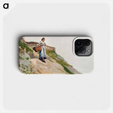 Girl Carrying a Basket - Winslow Homer Phone Case.