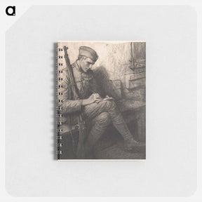 アートメモ帳-Soldier writing letter by Wladyslaw Theodore Benda - ウワディスワフ テオドール ベンダ Memo.