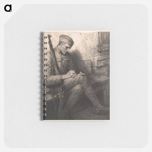 Soldier writing letter by Wladyslaw Theodore Benda - ウワディスワフ テオドール ベンダ Memo.