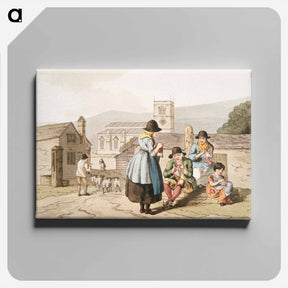 アートパネル-Illustration of Wensley Dale knitters - 19世紀のヨークシャー Canvas.