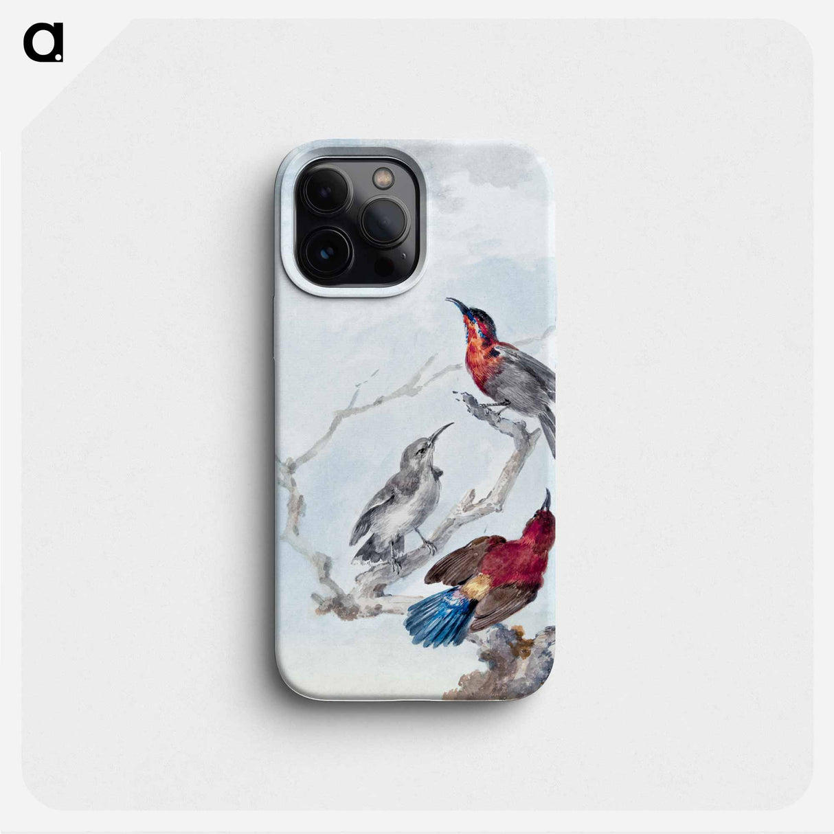 Three Crimson Sunbirds - アールト シューマン Phone Case.