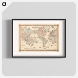 Colton's Map of the World on Mercator's Projection - アンティーク地図 Poster.