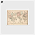 アートポストカード-Colton's Map of the World on Mercator's Projection - アンティーク地図 Postcard.
