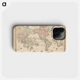 Colton's Map of the World on Mercator's Projection - アンティーク地図 Phone Case.