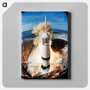 アートパネル-Liftoff of the Apollo 11 lunar landing mission - アポロ月面着陸 Canvas.