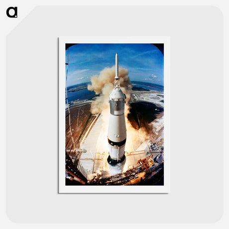 アートポストカード-Liftoff of the Apollo 11 lunar landing mission - アポロ月面着陸 Postcard.