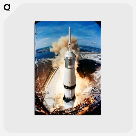 アートポストカード-Liftoff of the Apollo 11 lunar landing mission - アポロ月面着陸 Postcard.
