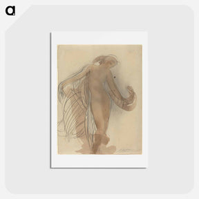 アートポストカード-Figure Facing Forward - オーギュスト ロダン Postcard.