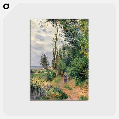 アートポストカード-Côte des Grouettes, near Pontoise - カミーユ ピサロ Postcard.