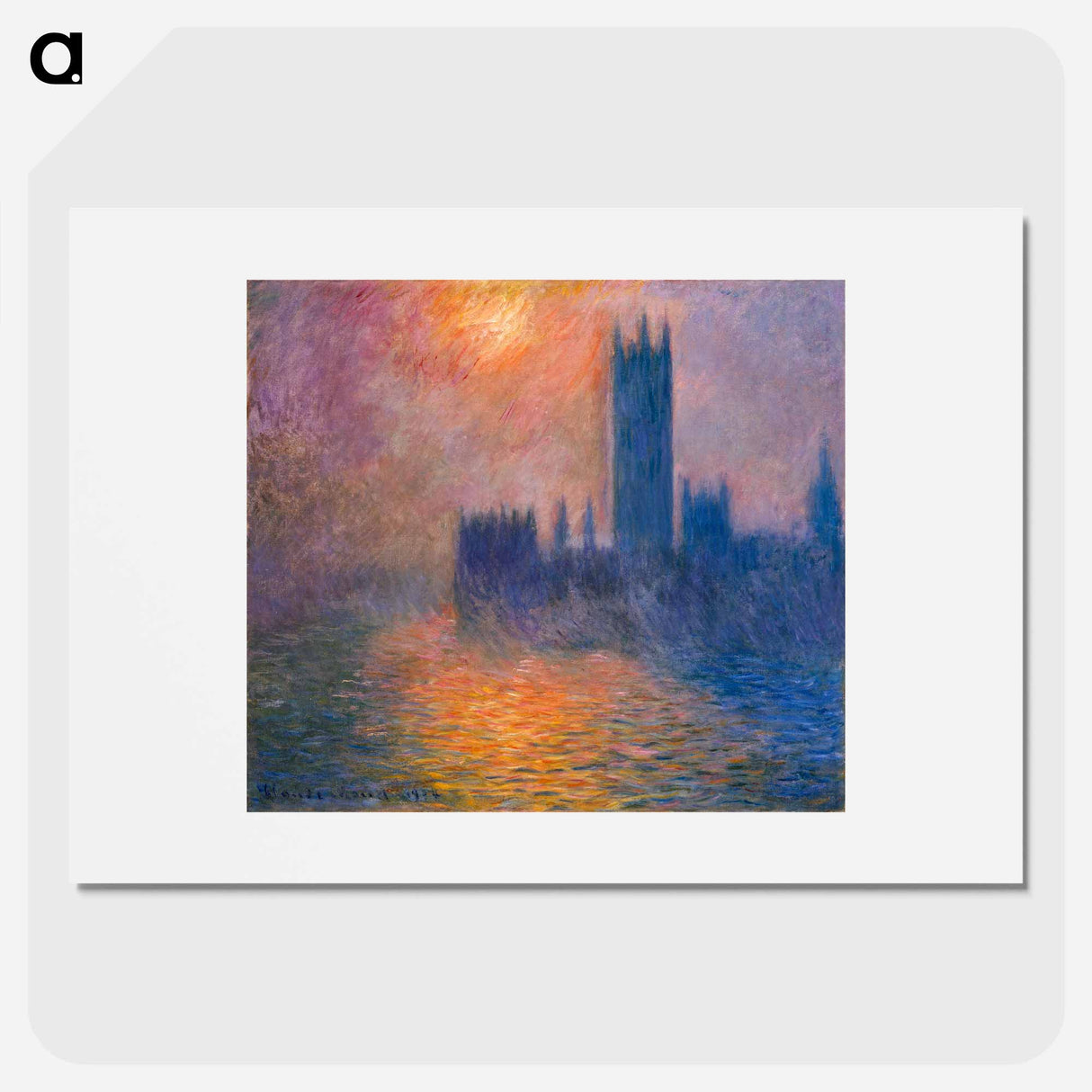 The Houses of Parliament, Sunset - Claude Monet Poster.