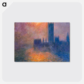 アートポストカード-The Houses of Parliament, Sunset - クロード モネ Postcard.