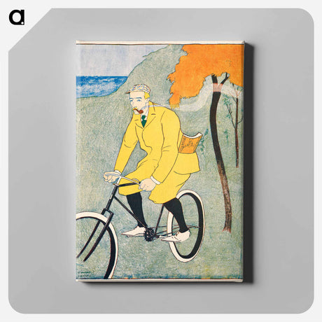 アートパネル-Man riding bicycle - エドワード ペンフィールド Canvas.
