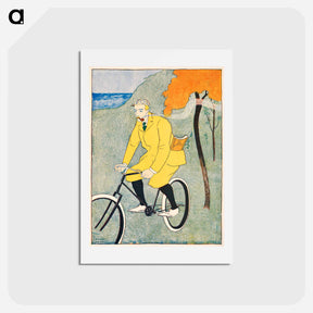 アートポストカード-Man riding bicycle - エドワード ペンフィールド Postcard.