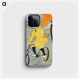 Man riding bicycle - Edward Penfield Phone Case.