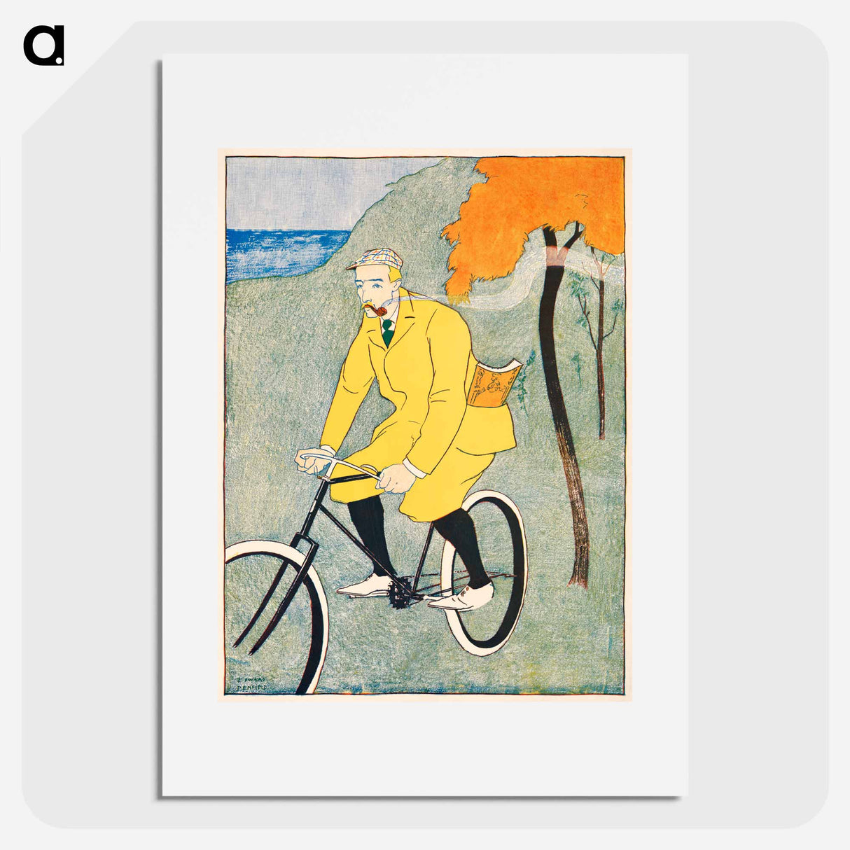 Man riding bicycle - エドワード ペンフィールド Poster.