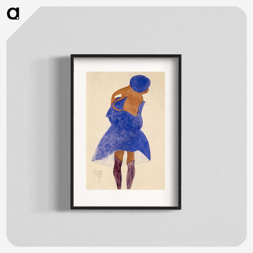 Standing Girl, Back View - エゴン シーレ Poster.