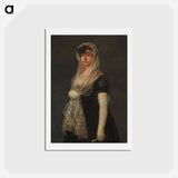 アートポストカード-Young Lady Wearing a Mantilla and Basquina - フランシスコ デ ゴヤ Postcard.