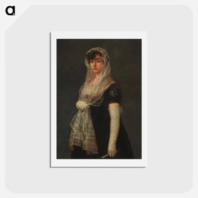 アートポストカード-Young Lady Wearing a Mantilla and Basquina - フランシスコ デ ゴヤ Postcard.
