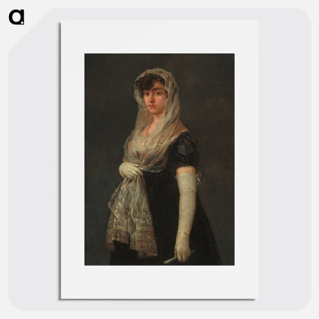 Young Lady Wearing a Mantilla and Basquina - フランシスコ デ ゴヤ Poster.