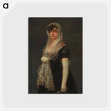 アートポストカード-Young Lady Wearing a Mantilla and Basquina - フランシスコ デ ゴヤ Postcard.