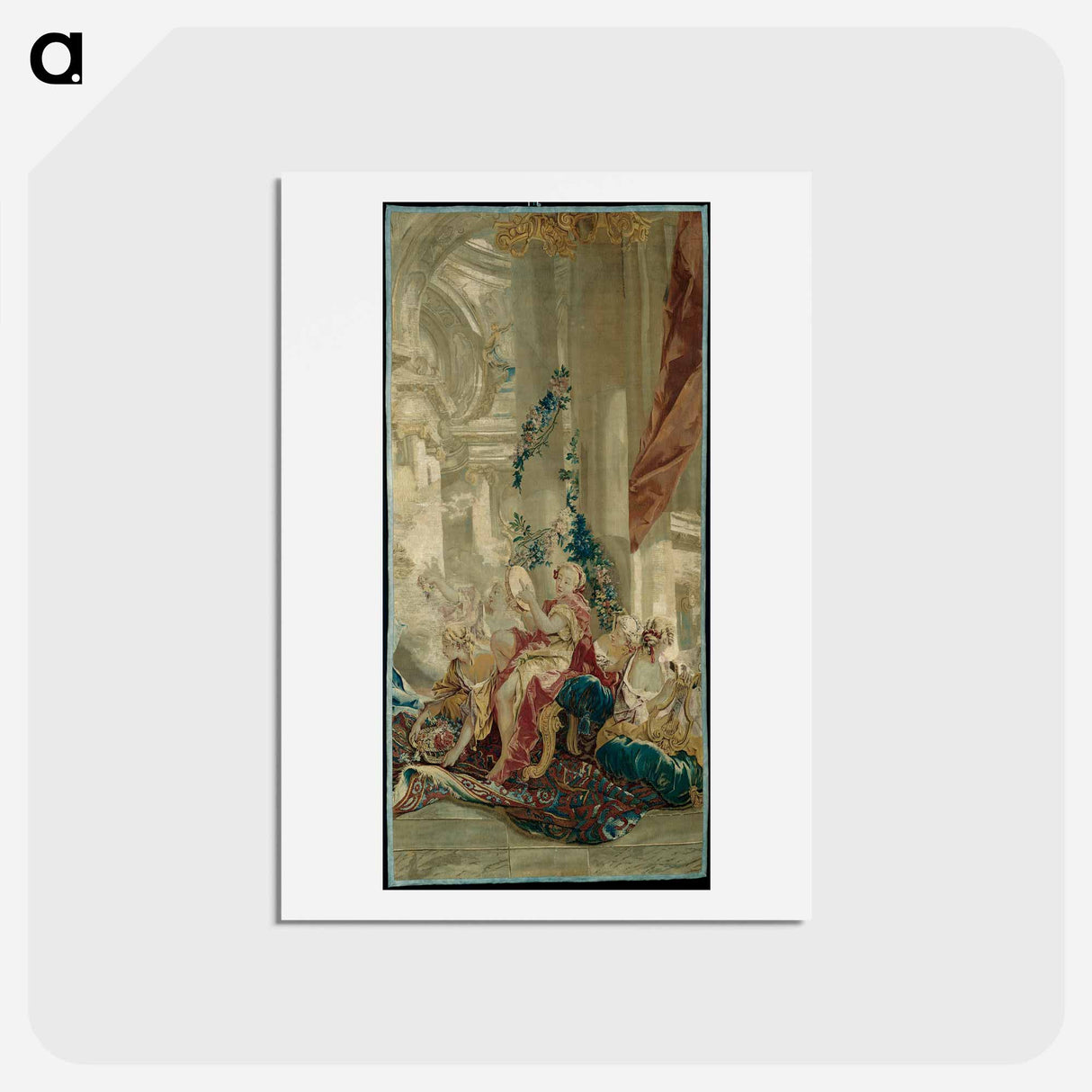 アートポストカード-Psyche's Entrance into Cupid's Palace from the Story of Psyche - フランソワ ブーシェ Postcard.