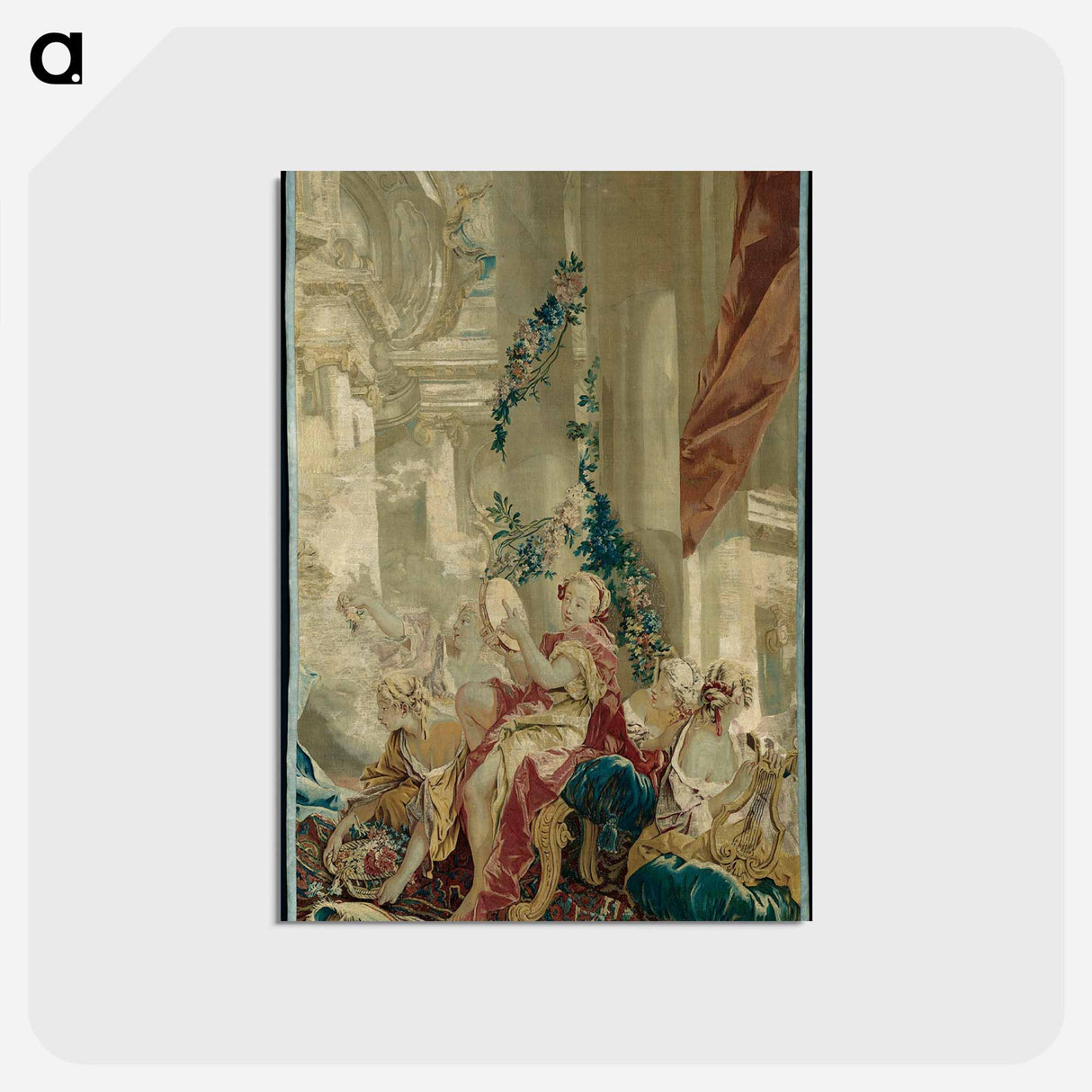 アートポストカード-Psyche's Entrance into Cupid's Palace from the Story of Psyche - フランソワ ブーシェ Postcard.